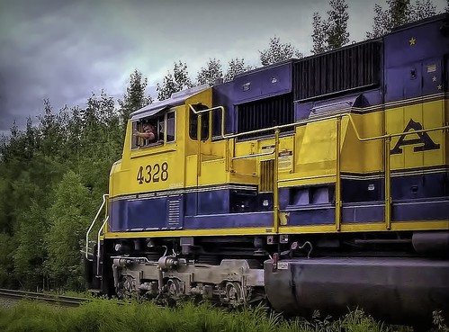alaska alaskalandscape train alaskarailroad engineer locomotive jlsphotographyalaska travel tracks