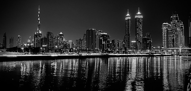 Dubai Skyline (Monochrome)