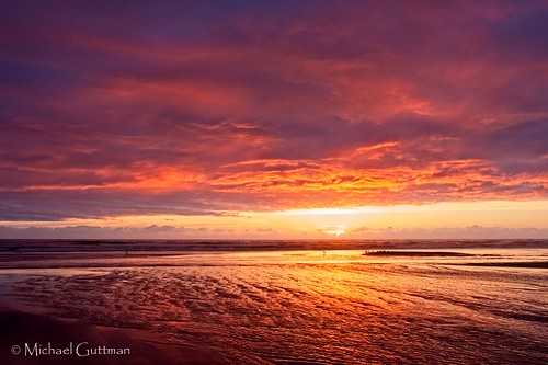 oregon newport naturelandscape sunset reflection beach ocean nyebeach