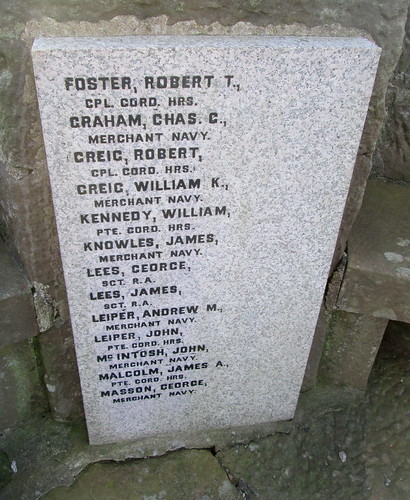 Stonehaven War Memorial, World War 2 Names