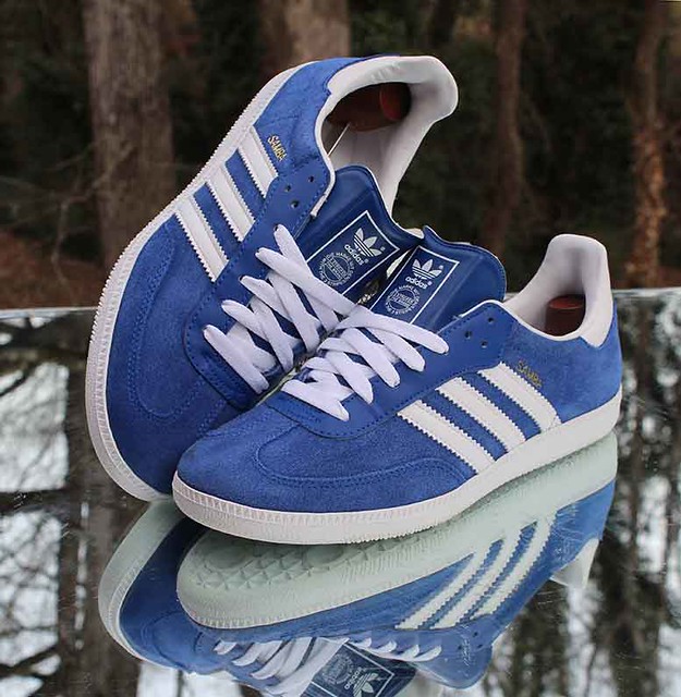Adidas Originals Samba Men’s Size 6.5 Blue Suede White Str… | Flickr