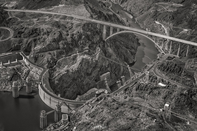 Aerial View Of Hoover Dam, Clark County, Nevada / Mohave County, Arizona