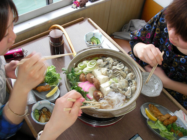 Oyster hot pot in Matsushima