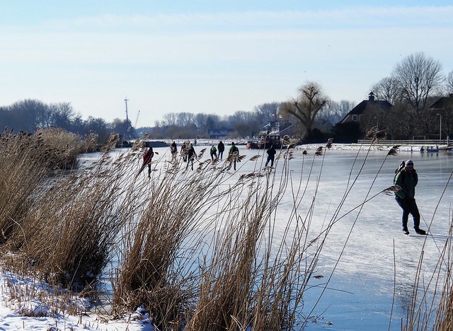 Ice skating on the river Rotte