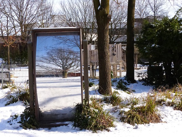 Distorting mirror in the park