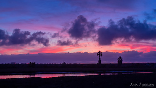 sunset lagoon clouds sky evening reflection silhouette palmtrees minimalism water lospeñasquitoslagoon