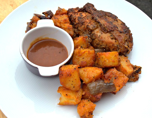 BBQ Chicken Breast with Roast Sweet Potatoes