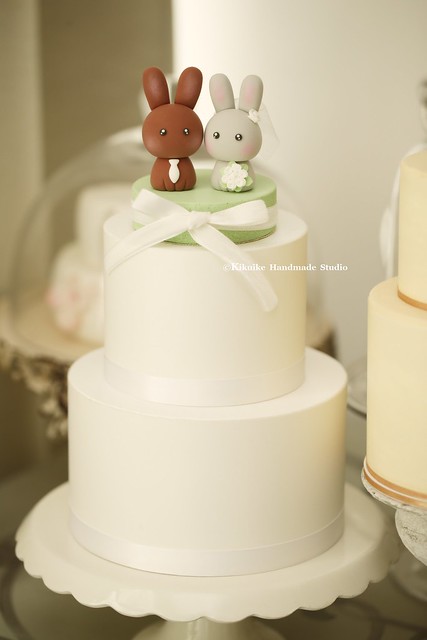 Lovely rabbit and bunny Wedding Cake Topper, pets wedding cake decoration ideas