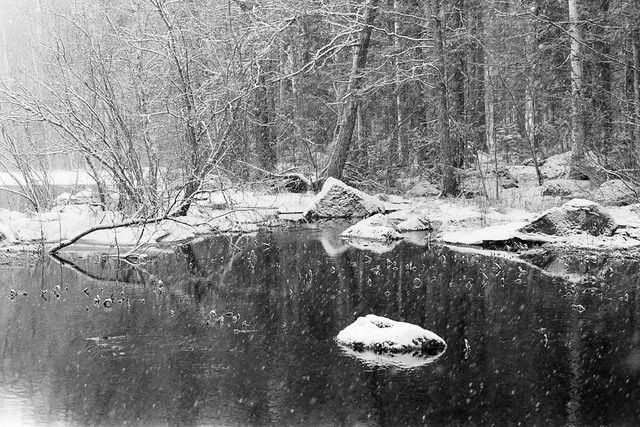 Snowing on the River