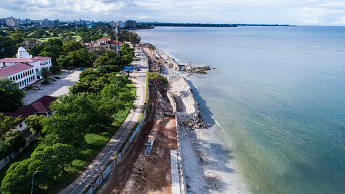 tanzania seawall sea defense construction coastal erosion climate change indianocean africa
