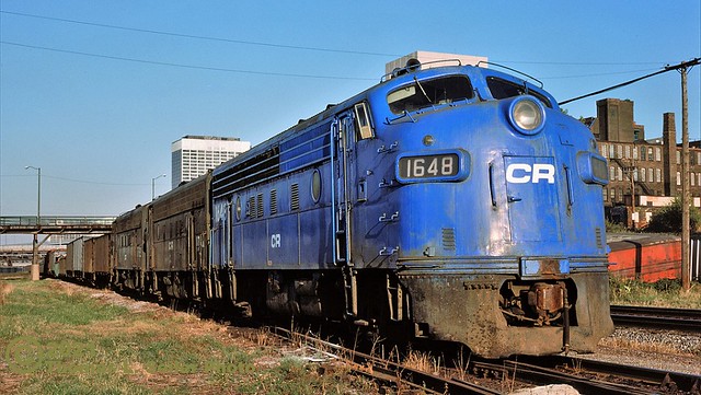 CONRAIL #1648 LEADS A WESTBOUND TRANSFER - CLEVELAND, OHO - OCTOBER 10, 1978