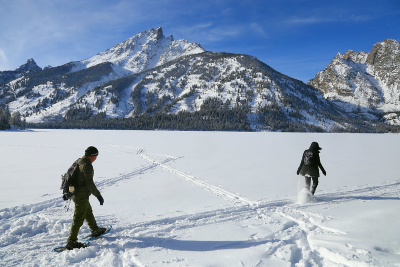 IMG_2519 Snowshoers on Jenny Lake, Grand Teton National Park