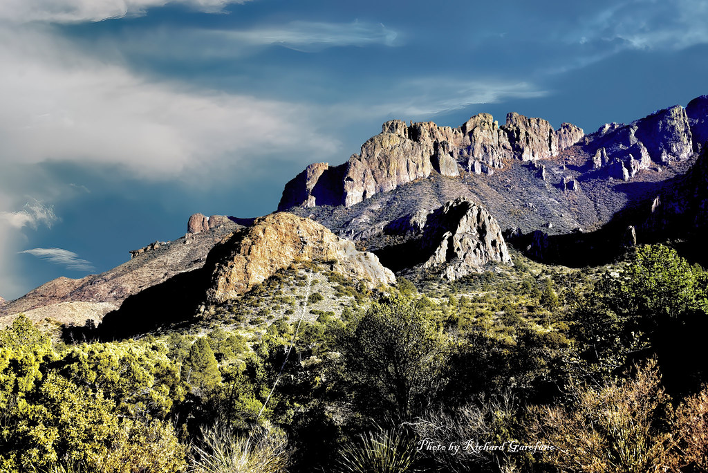 A view of Chisos mountain range outcroppings in the Big Bend National Park