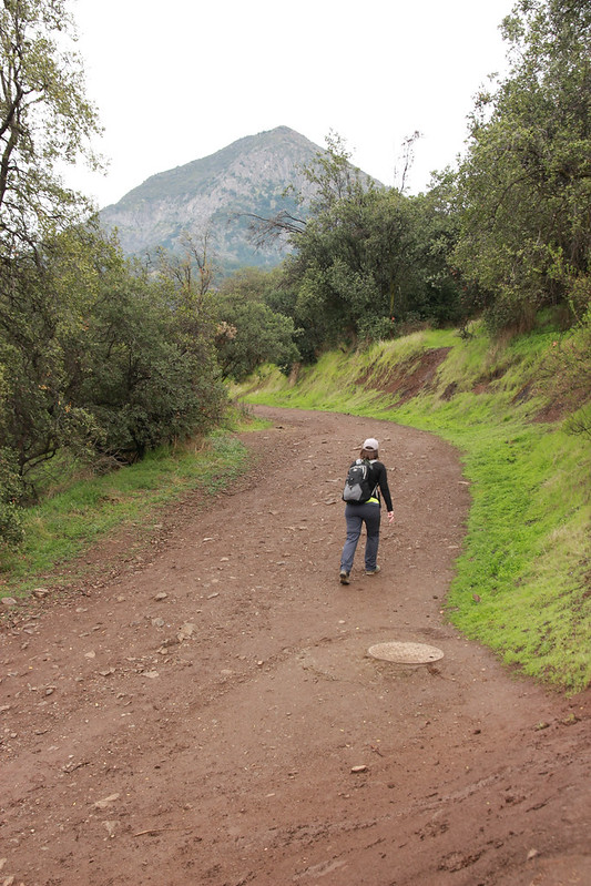 Heading off for a hike up Cerro Manquehito (smaller) and Cerro Manquehue (bigger and in this photo)
