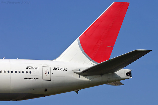 Japan Airlines (JAL) - JA733J tail - London Heathrow (LHR/EGLL)