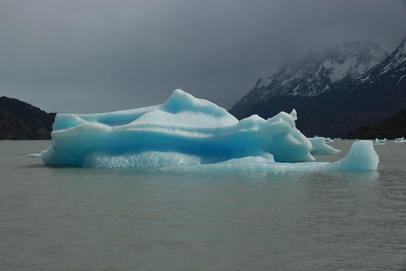 carved icebergs in the lake