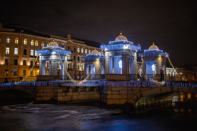 Мост Ломоносова. Река Фонтанка. Санкт-Петербург