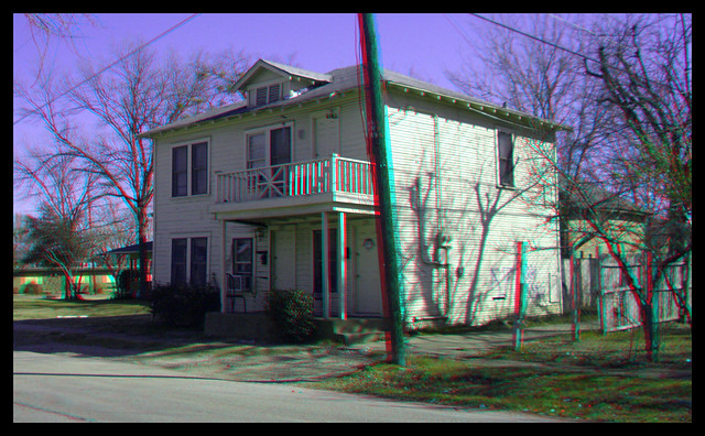LEE HARVEY OSWALD NEELY STREET HOME DALLAS, TEXAS 3D RED YAN ANAGLYPH-1