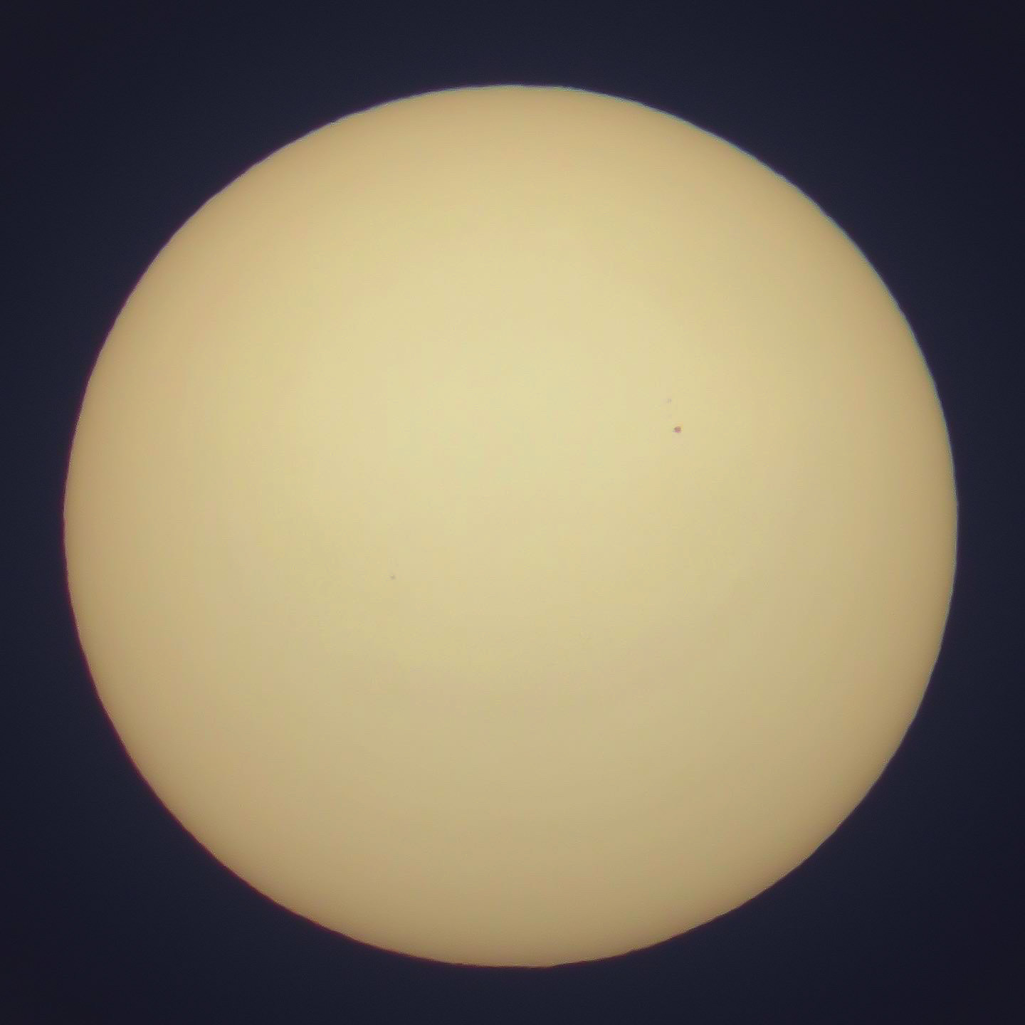 Close up of the sun with a sun spot