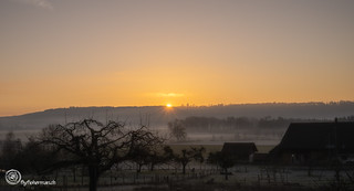 Sunrise on a foggy morning...