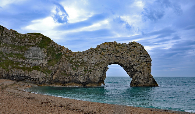 Durdle door on a stormy day