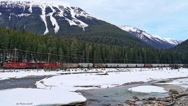 Rolling along the Kicking Horse River on CP's Mountain Sub