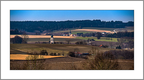 Von Kirchturm zu Kirchturm (From church steeple to church steeple) by alfred.hausberger, Blick ins niederbayerische Holzland mit den Kirchen von Grongörgen und Wolfakirchen
View into the Lo