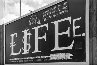 Subverted Billboard, Bedford Rd, Clapham, Lambeth, 1989 89-6a-14