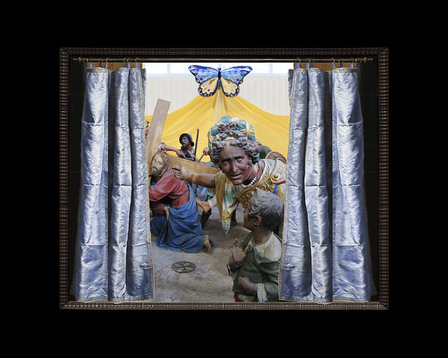 Christ - Triumphant, Even in Death, 2012, with Frans van Mieris's Blue Curtain, 2021