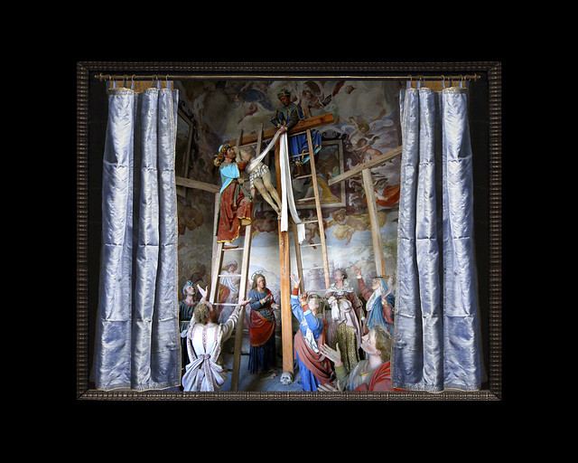 Deposition of Christ, Varallo, 2006, with Frans van Mieris's Blue Curtain, 2021