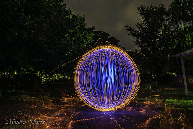 Light painting in New Farm Park