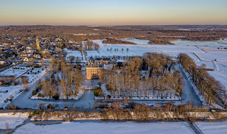 Aerial Amerongen castle at sunset (in Explore 28-02-2021)
