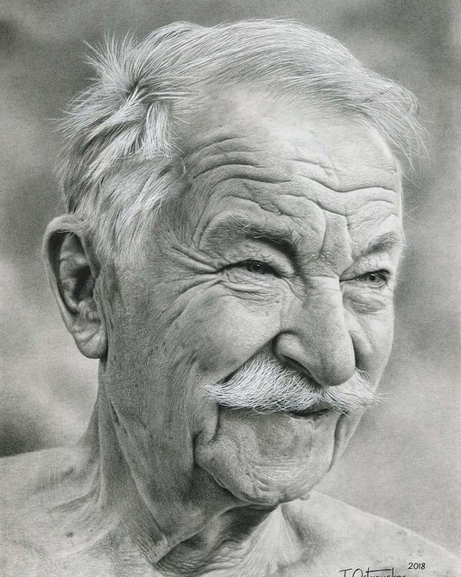 Portrait Pencil Drawing Grandpa