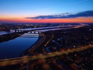 The river de Waal Nijmegen at sunset