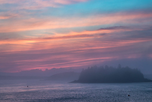 water island sky canada sunset fog bay