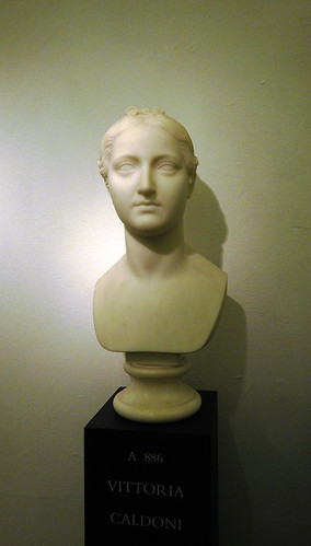 The final bust of a woman Vittoria in marble