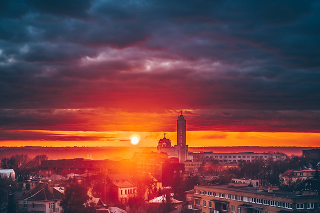 Dramatic sunset | Kaunas aerial #59/365