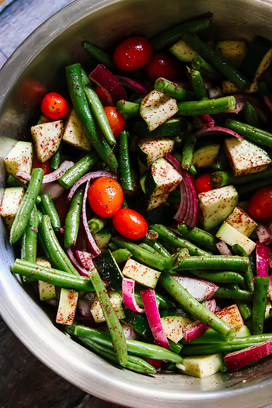 Za'atar Crusted Halloumi with Sumac Roasted Vegetables and Couscous