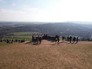 Viewpoint overlooking Dorking and the Mole Valley, Box Hill Country Park SWC Walk 139 Tadworth Circular via Headley Heath and Box Hill