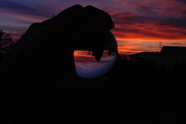Lensball sunset