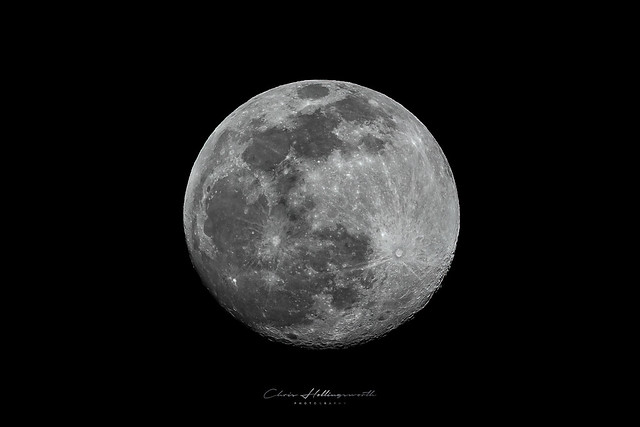 Full Moon shot taken during the day and converted to BW .  Canon R5 , RF100-500 + RF1.4x @700mm