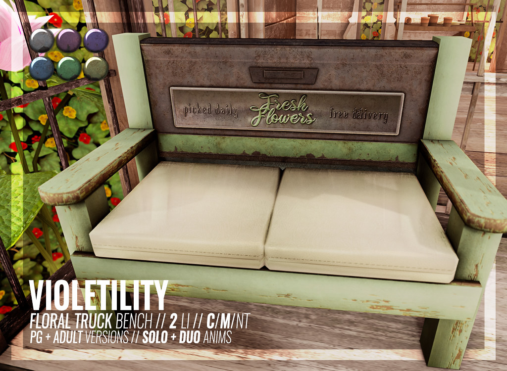 Violetility – Floral Truck Bench