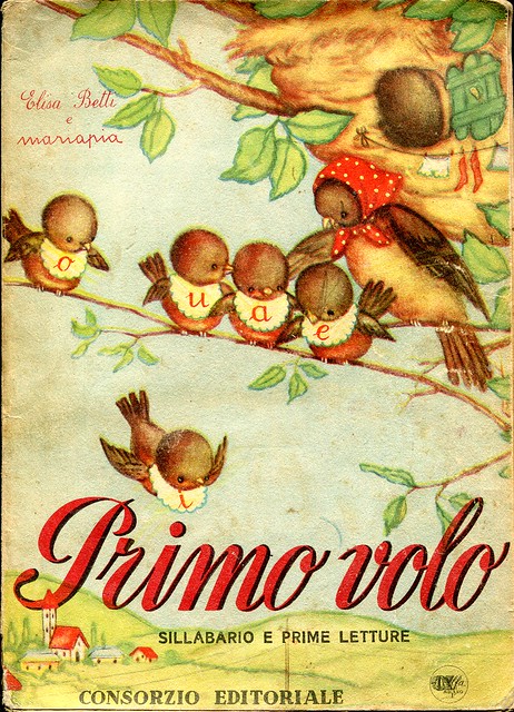 libro - book - buch - livre - primo volo - scuola 1^ elementare - 1947 - disegni mariapia (1)