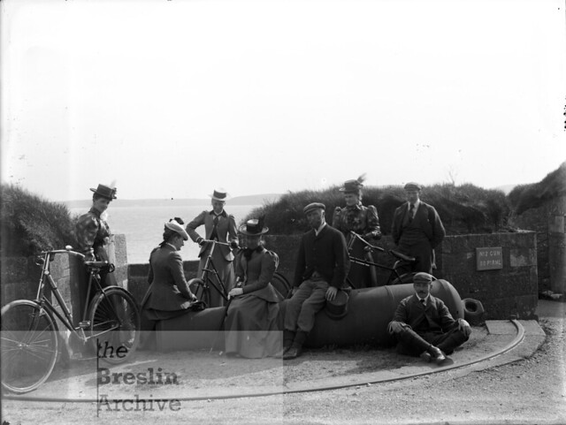 Group of People Beside Cannon, At Duncannon, Major Cuffe