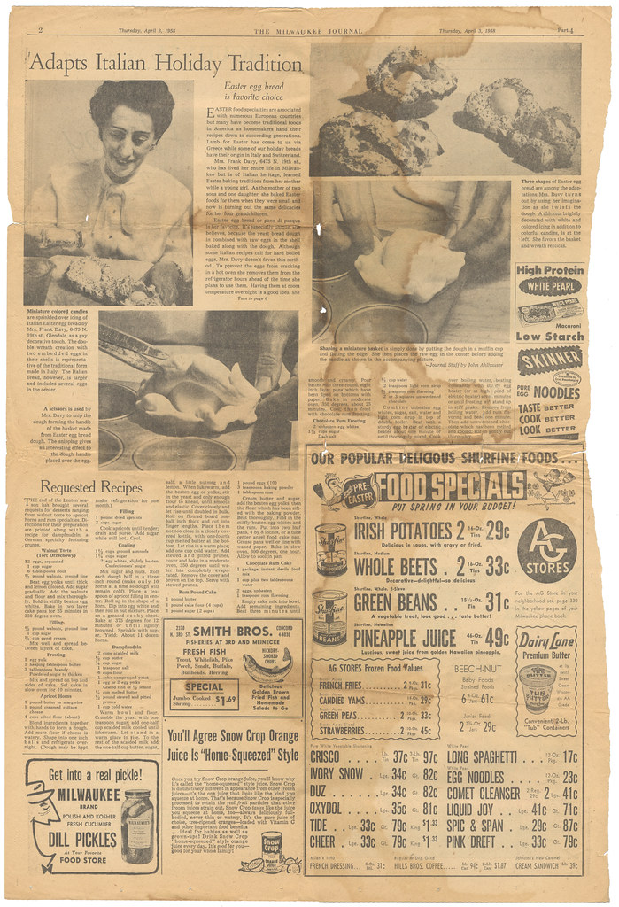 Easter Dinners The Milwaukee Journal 1958-04-03 B