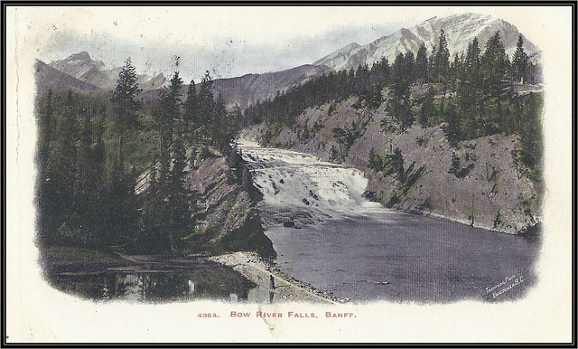 c. 1905 Thompson Postcard (No. 406A) - View of the Bow River Falls near Banff, Alberta