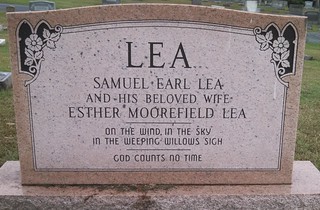 Earl and Esther Lea Grave Marker