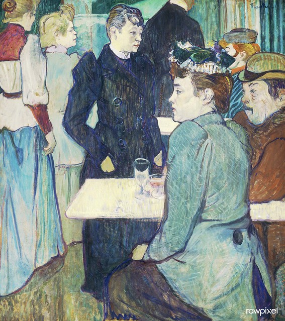 A Corner of the Moulin de la Galette (1892) painting in high resolution by Henri de Toulouse–Lautrec. Original from National Gallery of Art. Digitally enhanced by rawpixel.