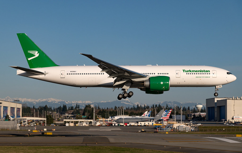 Turkmenistan Airlines Boeing 777-200LR N55061