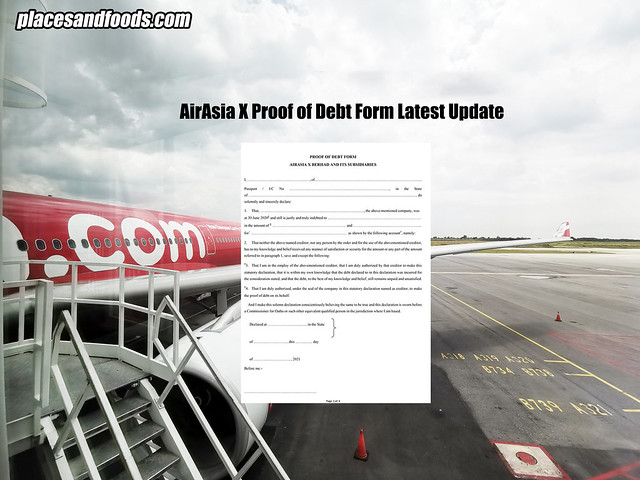 AIRASIA X PROOF OF DEBT FORM latest update